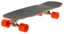 Loaded Ballona Willy 27.75" Complete Cruiser Skateboard - silver trucks/orange wheels - angle