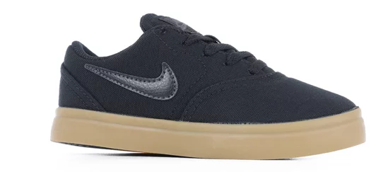Nike SB Kids Check CNVS BP Skate Shoes - black/black-gum light brown