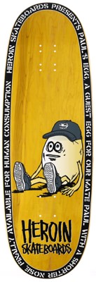 Heroin Paul's Egg 10.4 Double Driller Skateboard Deck - yellow - view large