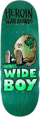 Heroin Swampy's Wideboy 10.75 Symmetrical Shape Skateboard Deck - teal - view large