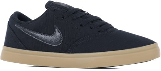 Nike SB Kids Check CNVS BG Skate Shoes - black/black-gum light brown - view large