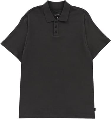 Brixton Textured Waffle Polo Shirt - washed black - view large