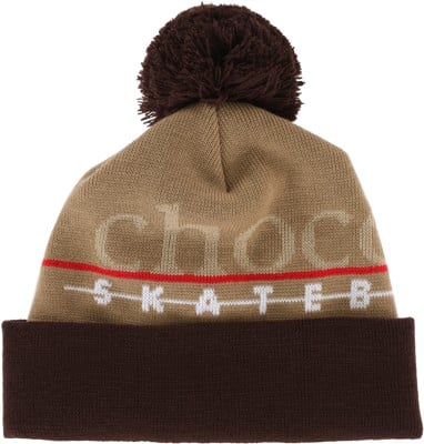 Chocolate Bar Pom Pom Beanie - brown/grey - view large