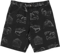 Passport Workers Club Shorts - black-printed