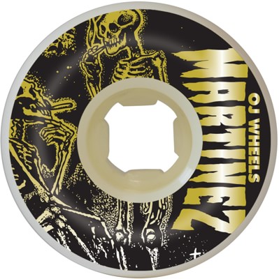 OJ Martinez Skeleton Pro Double Duro Skateboard Wheels - white/gold (101a/95a) - view large