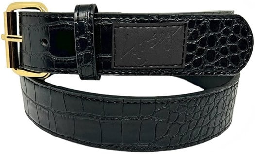 Loosey Croc Skin Belt - black - view large