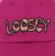 Loosey Jaguar Logo Strapback Hat - magenta - front detail