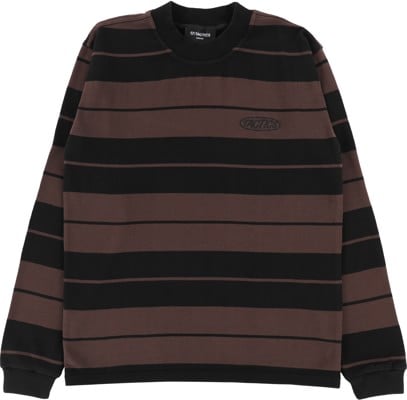 Tactics Heavy Knit Stripe L/S T-Shirt - black/brown - view large