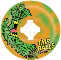 Slime Balls Face Melter Trip Balls Skateboard Wheels - green/orange swirl (99a)