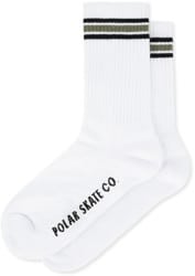 Polar Skate Co. Stripe Sock - white/black/sage