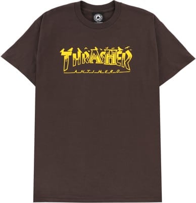 Thrasher Thrasher x Anti-Hero Pigeon Mag T-Shirt - dark chocolate - view large
