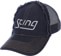 Stingwater Sting Logo Distressed Crown Trucker Hat - blue denim