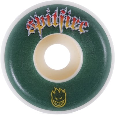 Spitfire Venom Script Formula Four Conical Full Skateboard Wheels - green/natural (99d) - view large