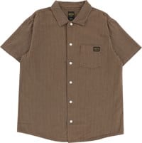RVCA Dayshift Stripe II S/S Shirt - bombay brown