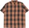 Brixton Cru Linen Blend Relaxed S/S Shirt - black/rust orange