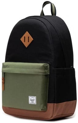 guess herschel heritage black and brownmen backpack Herschel Heritage Backpack Black/Four Leaf Clvr/Sddle Brn / 24L