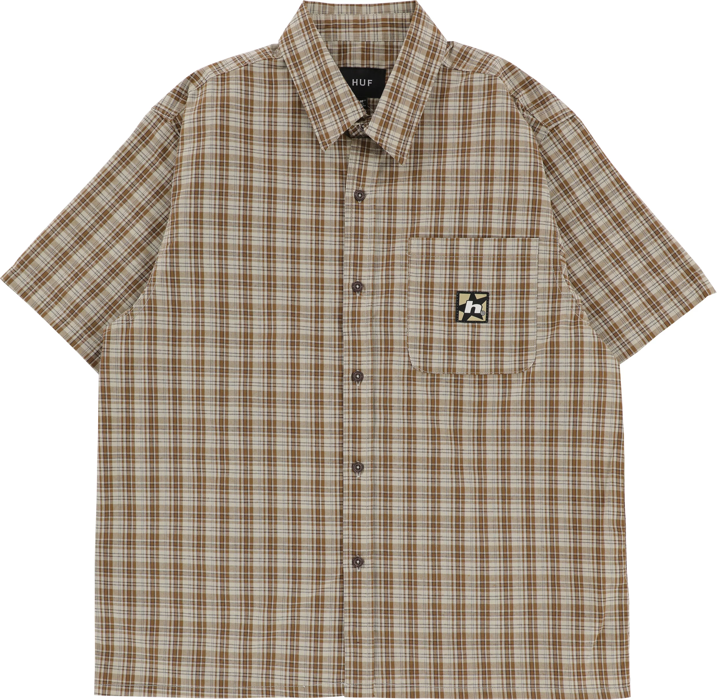 HUF H Star Plaid S/S Shirt - putty | Tactics