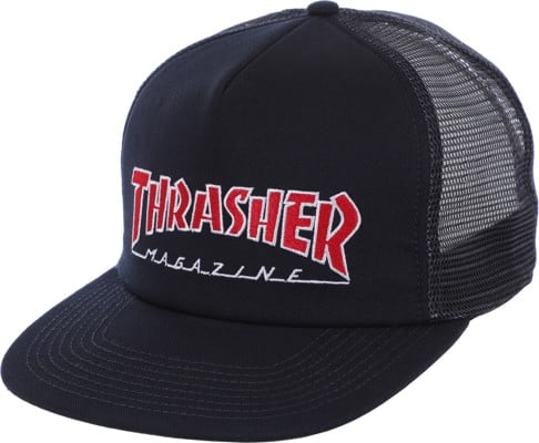 Thrasher Embroidered Logo Trucker Hat - navy blue - view large