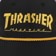 Thrasher Logo Rope Snapback Hat - black/yellow - front detail