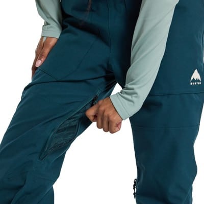 b by burton harper snowboard pant Women's Reserve 2L Stretch Bib Pants 000 mm waterproof rating and 20 Burton AK GORE-TEX 3L Pro