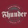 Thunder Worldwide Script T-Shirt - maroon/grey-green - front detail