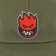 Spitfire Bighead Fill Snapback Hat - olive/red - front detail