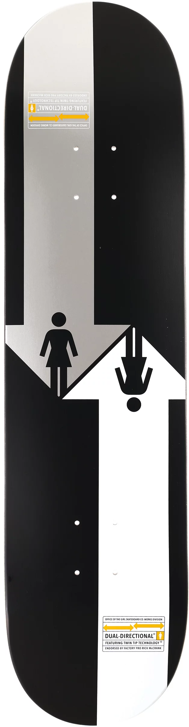 Girl McCrank Dual Directional 8.5 Twin Tip Shape Skateboard
