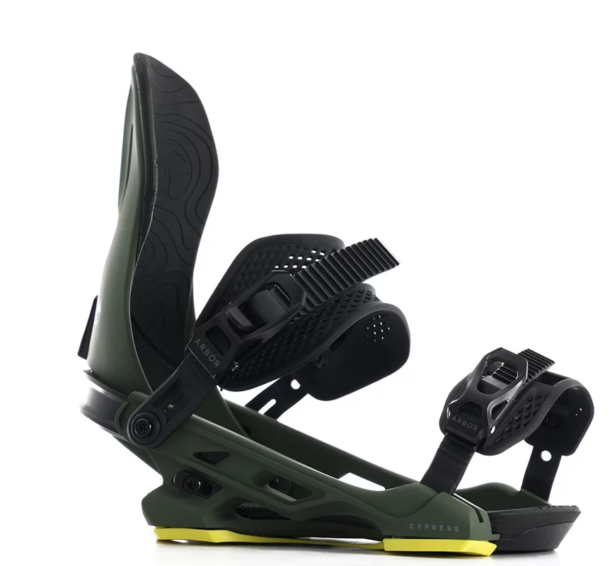 Arbor Cypress Snowboard Bindings 2025 - (pat moore) green/black