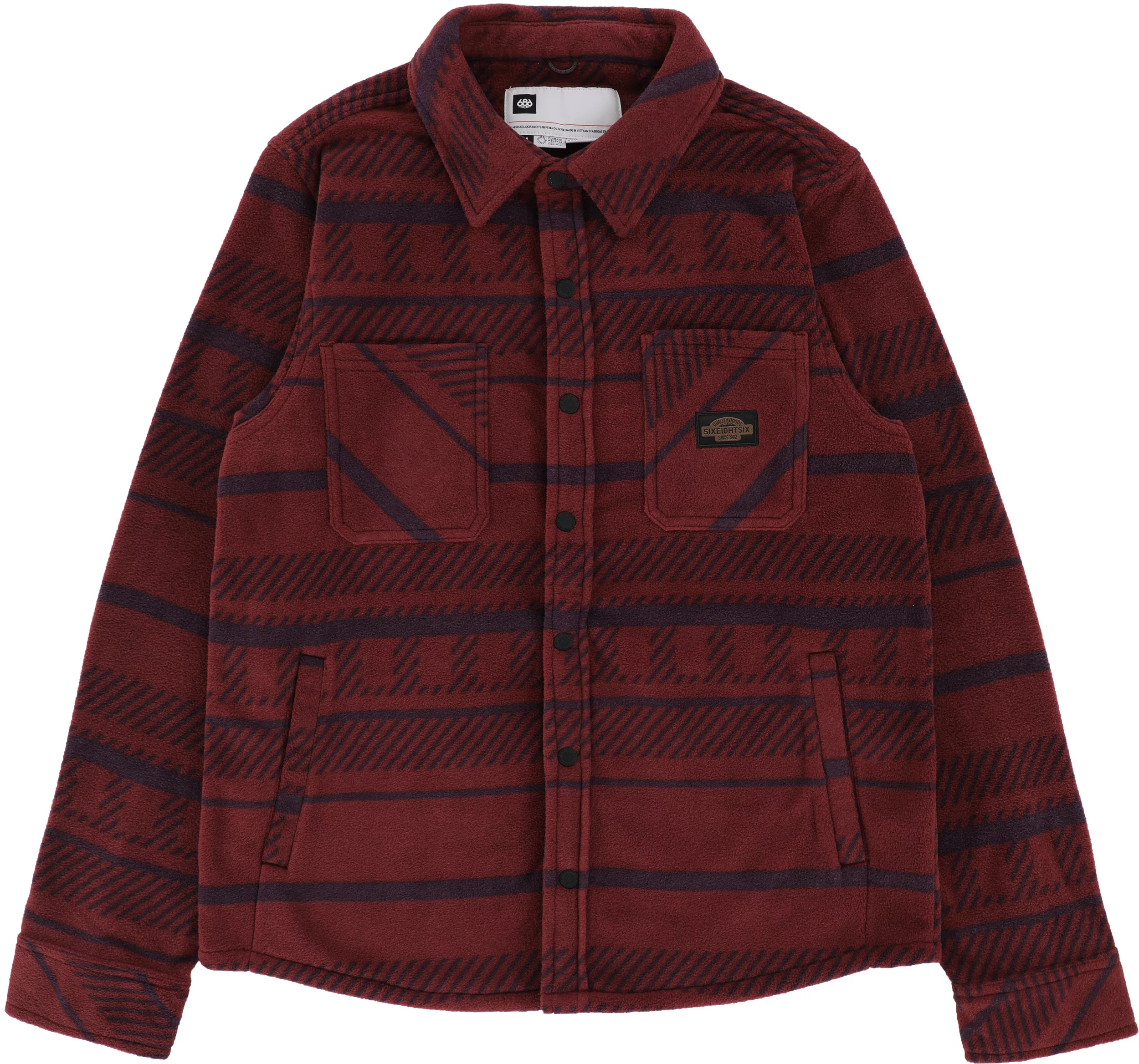 686 Sierra Fleece Flannel Shirt sassafras stripe Tactics