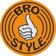 Bro Style Circle Logo 2.5" Sticker - orange