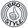 Bro Style Circle Logo 2.5" Sticker - white