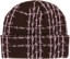 Corduroy Barbed Plaid Beanie - brown - reverse