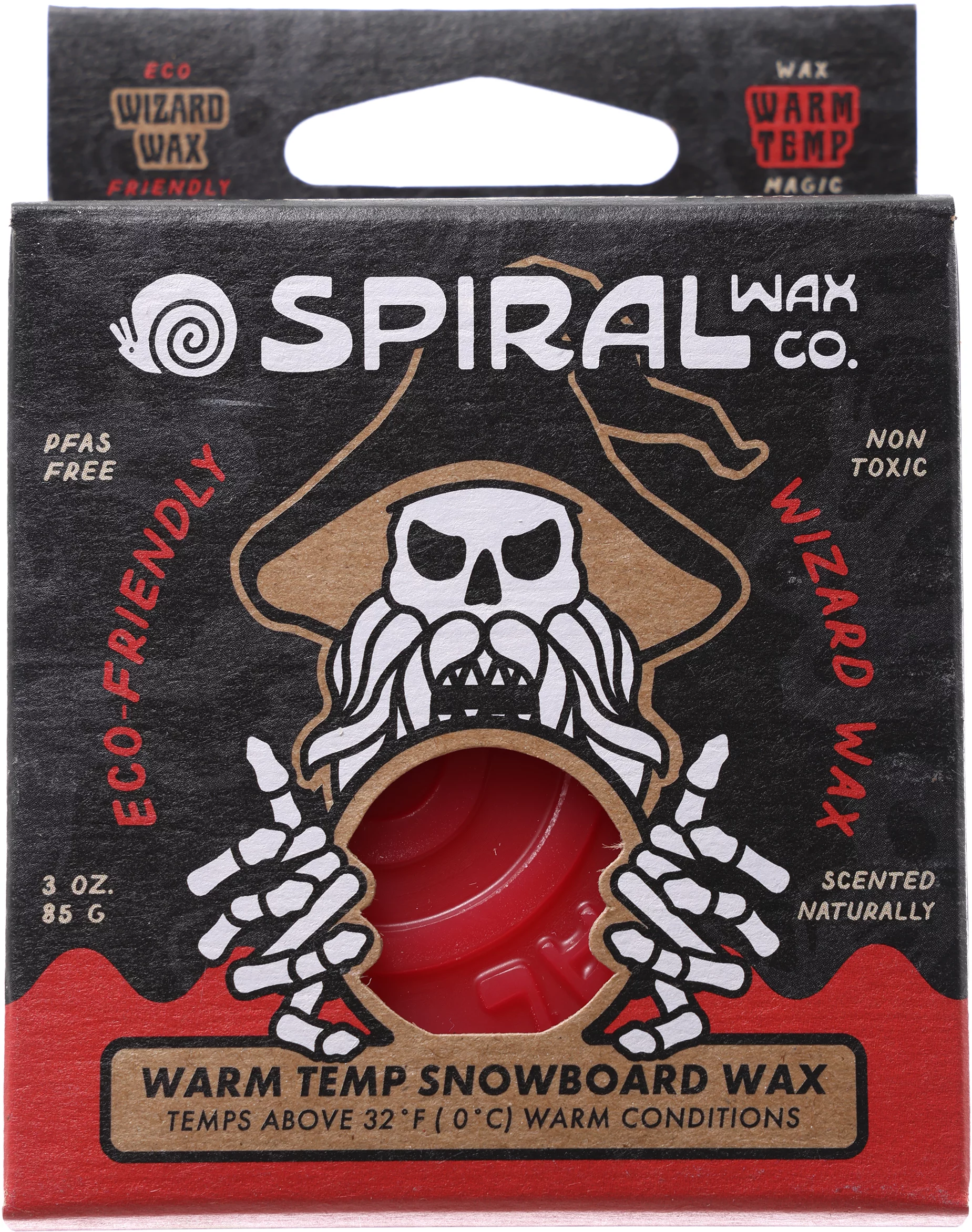 Spiral Wax Co Wizard Snowboard Wax - warm temp red | Tactics