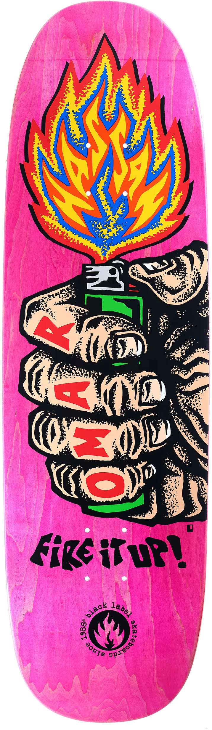 （Bender）BLACK LABEL FIRE IT UP Deck Black Label Hassan FIRE IT UP Skateboard Deck-9.25X32.25