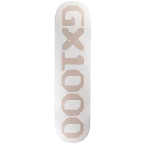 GX1000 OG Logo Stain 8.25 Skateboard Deck - white/grey | Tactics