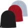 Burton Kids Recycled DND Beanie 3-Pack - true black/dusty blue/deep red
