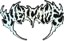 Welcome Fang 5.5" Sticker - black/silver foil