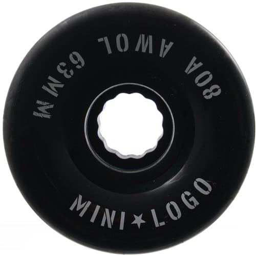 ミニロゴ MINI-LOGO WHEEL AWOL 80A 63mm BLACK Mini Logo A.W.O.L. Lift Kit 63mm 80a Black Skateboard Wheels