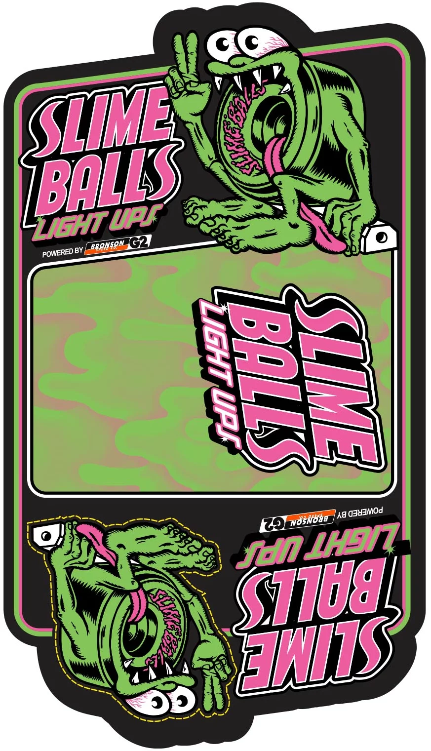 Slime Balls 66mm Chrome Light Up Skateboard Wheels - Trans Blue 78a With LEDs, No Batteries