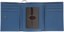 Loosey Embossed Blue Bi-Fold Chain Wallet - navy - open