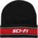 Sci-Fi Fantasy Stripe Fold Logo Beanie - black