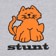 Stunt Orange Kitty T-Shirt - heather grey - front detail