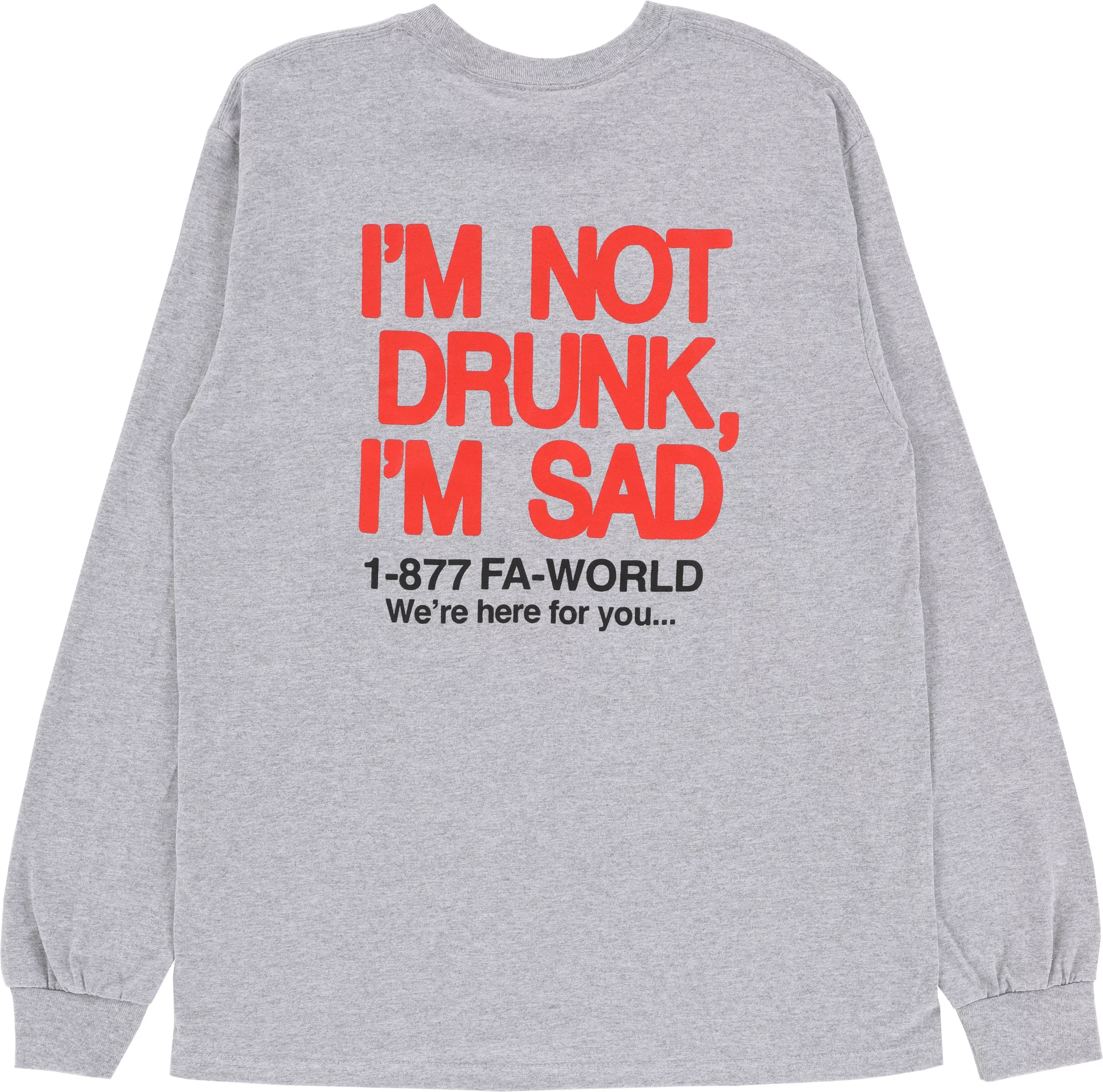 【FUCKING AWESOME】DRUNK AND SAD LONG SLEEVE TEE BLACK Fucking Awesome Drunk and Sad Long Sleeve Tee Black | BSTN Store