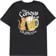 Volcom Curious Cat T-Shirt - washed black heather - reverse