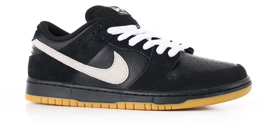 Nike SB Dunk Low Pro SB Skate Shoes - black/white-black-black-gum light brown