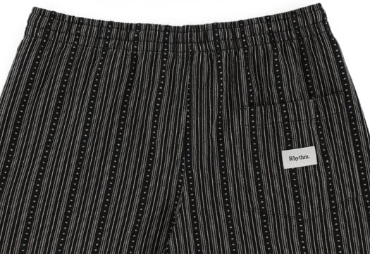 Rhythm Jacquard Linen Jam Shorts - black | Tactics