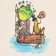 Anti-Hero Roach & Toad T-Shirt - cream - reverse detail