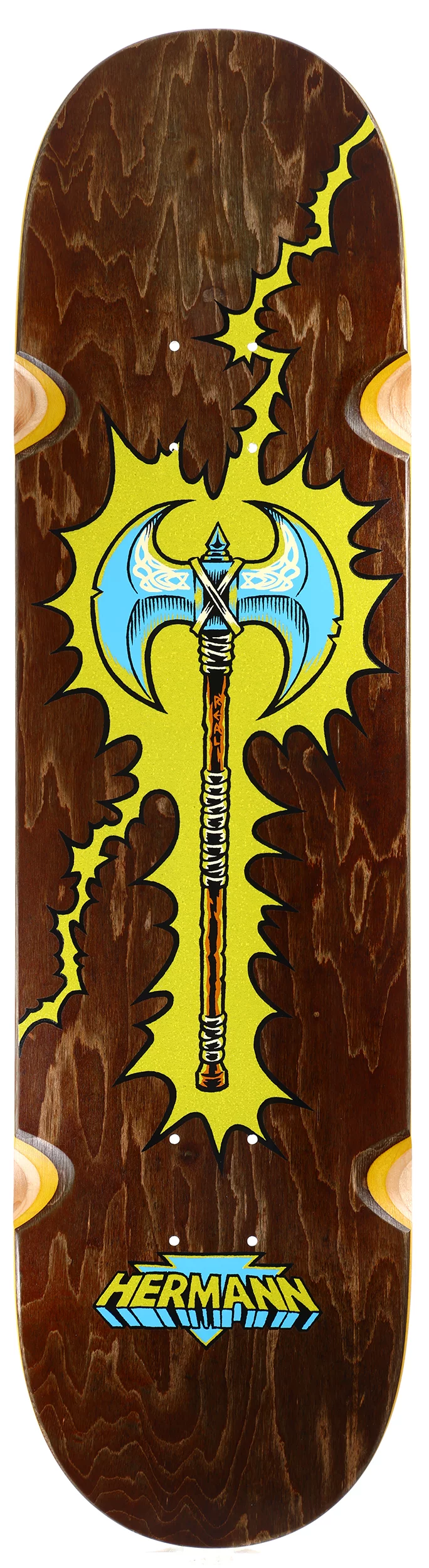 Real Hermann Stene Battle Axe 8.25 Wheel Wells Skateboard Deck