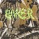 Baker Dark Wood Snapback Hat - camo - front detail