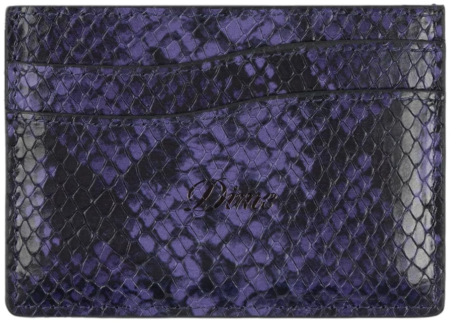 【DIME】25ss EMBOSSED LEATHER CARDHOLDER Dime Embossed Leather Cardholder Wallet - purple snake | Tactics